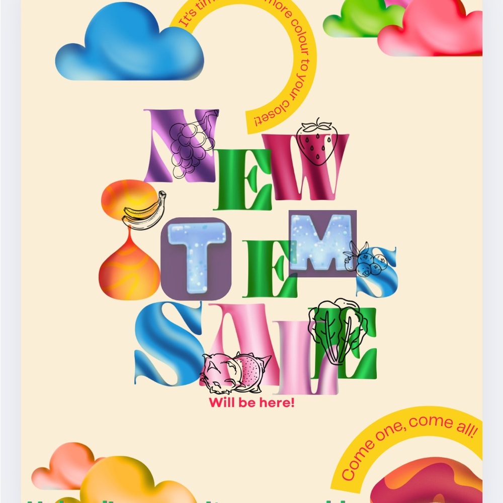 Colorful New Items Sale Poster